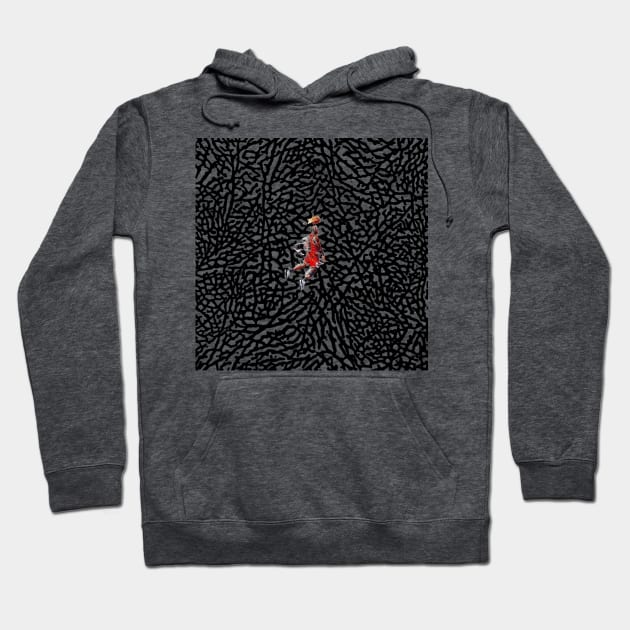 AIR JORDAN Jumpman CEMENT pattern Hoodie by Buff Geeks Art